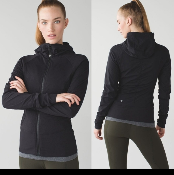 Lululemon In Flux Reversible Black zip Hoodie Size 8 - Picture 2 of 14